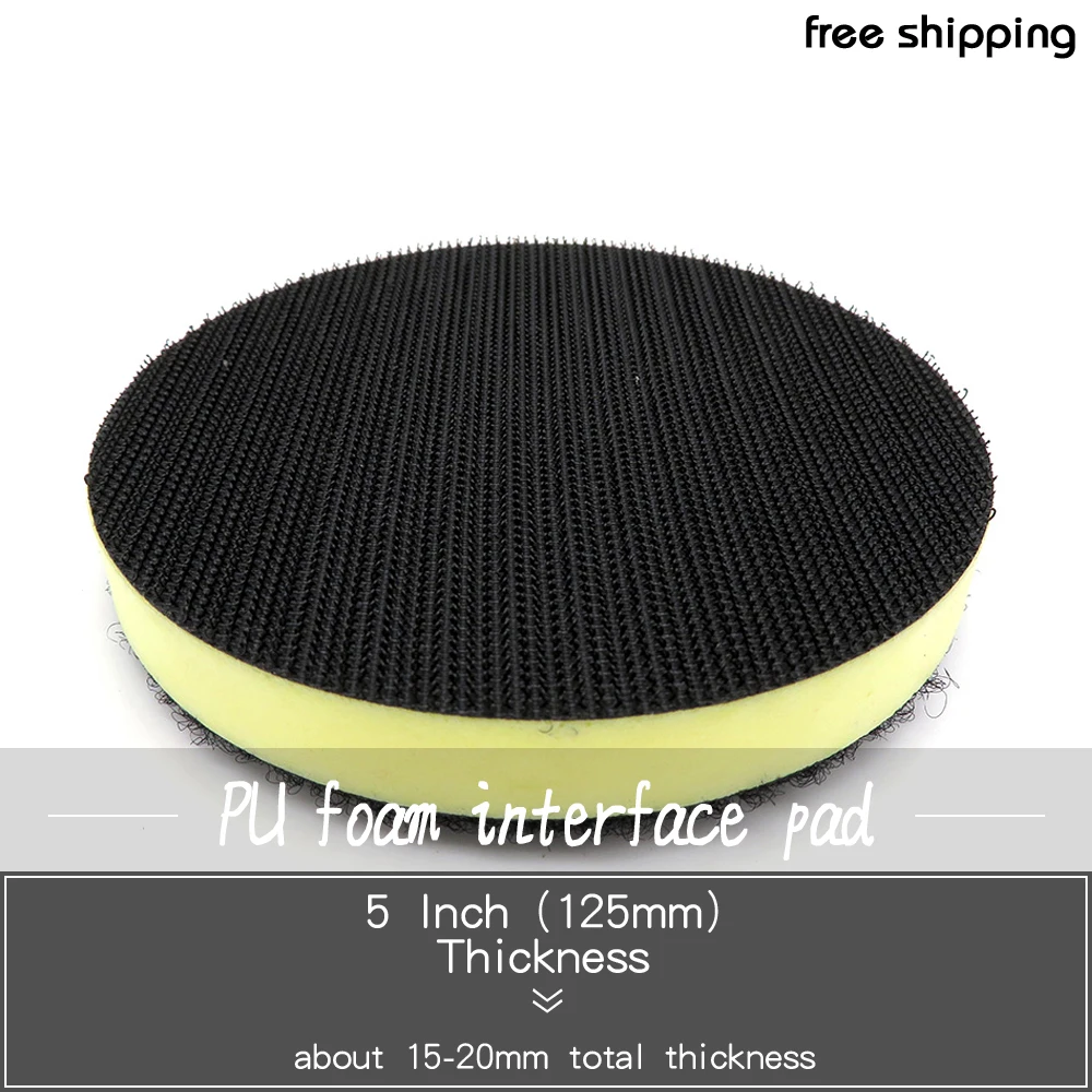 

5PCS 5" 125MM PU Foam Interface Pad Medium Density Hook & Loop Sander Backing Pad Polishing Pad Power Tools Parts