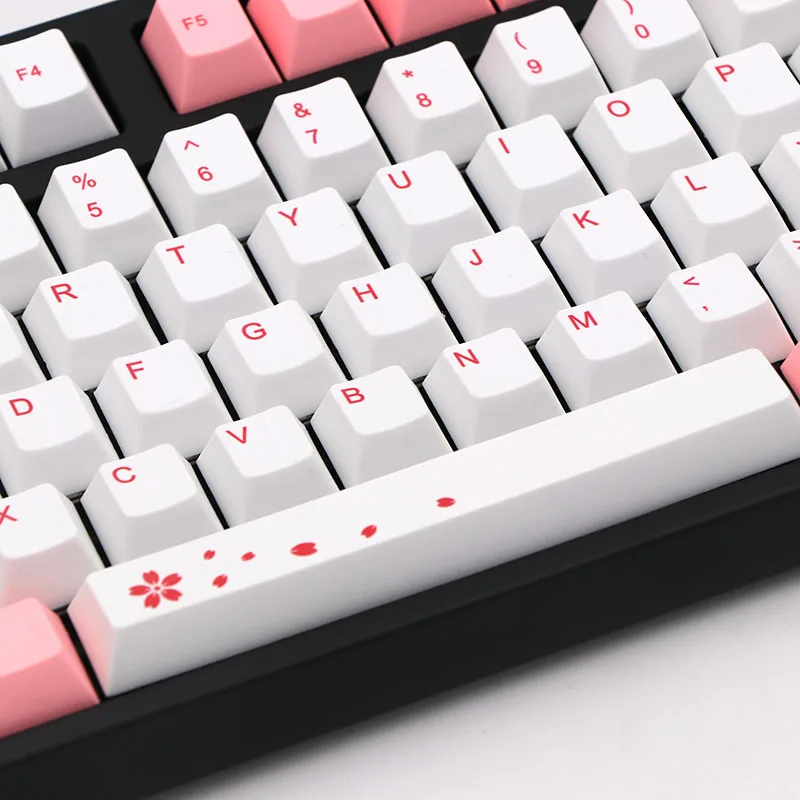 BGKP Новое поступление розовый и белый цветной sub 61/87/104 ключи для cherry механическая клавиатура MX для Проводная usb-клавиатура