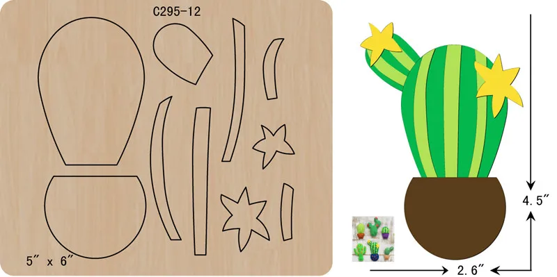

New cactus Wooden die Scrapbooking C-295-12 Cutting Dies