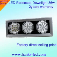 Светодиодная вентилированная лампа 36 Вт решетка 12 Вт 3 головки потолочные прожекторы capitales ar111 бобы энергосберегающая лампа