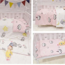 Промо-акция! Комплект детской одежды из 3-х предметов с изображением детской кроватки детское постельное белье набор хлопок одеяло в кроватку, пододеяльник/простыня/наволочка