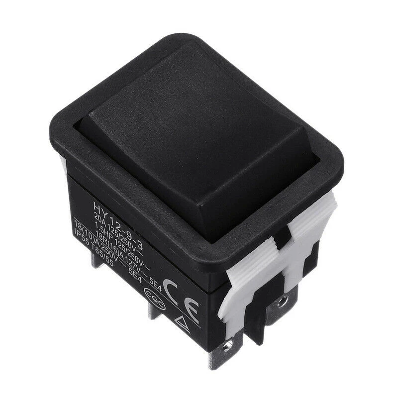 Mayitr 1pc ABS HY12-9-3 6 Pins Industrial Electric Rocker Switch 125/250V 18/20A Push Button Switch ON-OFF Power Switch