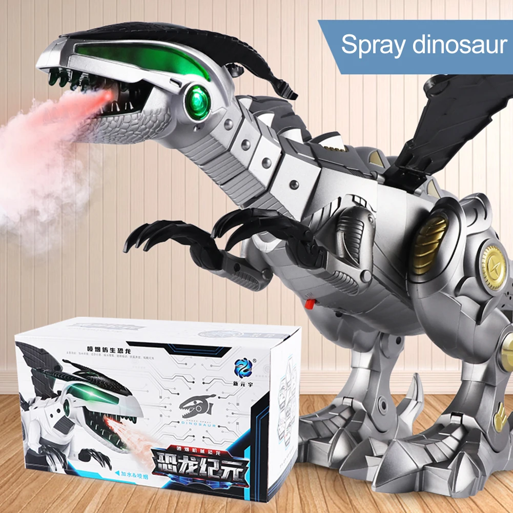 Electric Dinosaurs Model Toy Large Size Walking Spray Dinosaur Robot with Light Sound Swing Simulation Dinosaur Toy for Boy Gift