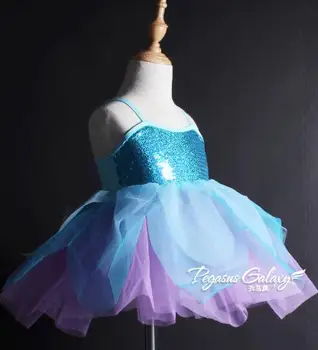 

blue tutu dancing costume modern jazz adult kids Ballerina Girls ballet dress leotard