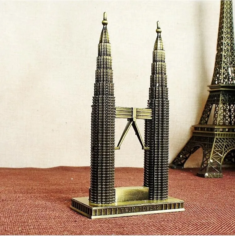 Металлическая 3D мировая великая ориентир архитектура пирамиды отель парус Бурдж халифа и т. Д. Металлическая фигурка Строительная модель для домашнего декора