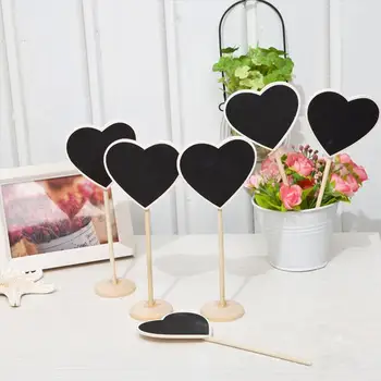 

10pcs Mini Blackboard Stick Stand wedding Place Holder Heart Shape Chalkboard Festa decorations