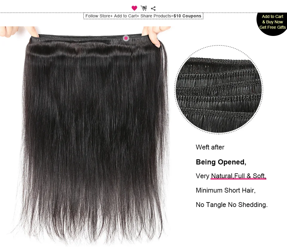Empacota com Fechamento Feixes de Cabelo Brasileiros com Fechamento Livre do Laço Frontal com Feixes Ishow Cabelo Liso Remy Humano Parte 10 de Cabelo Brasileiros Com Fechamento Remy Cabelo
