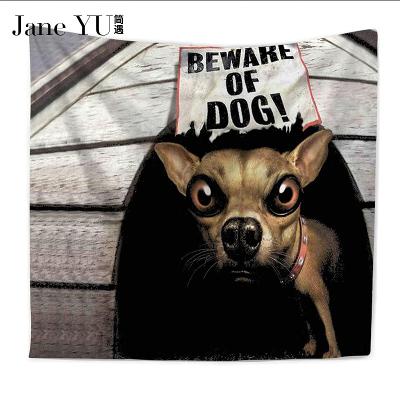 

JaneYU Cute Dog Pattern Tapestry Decoration Tapestry Wall Hanging Hippie Throw Bohemian Bedspread Cover Set Tapestries