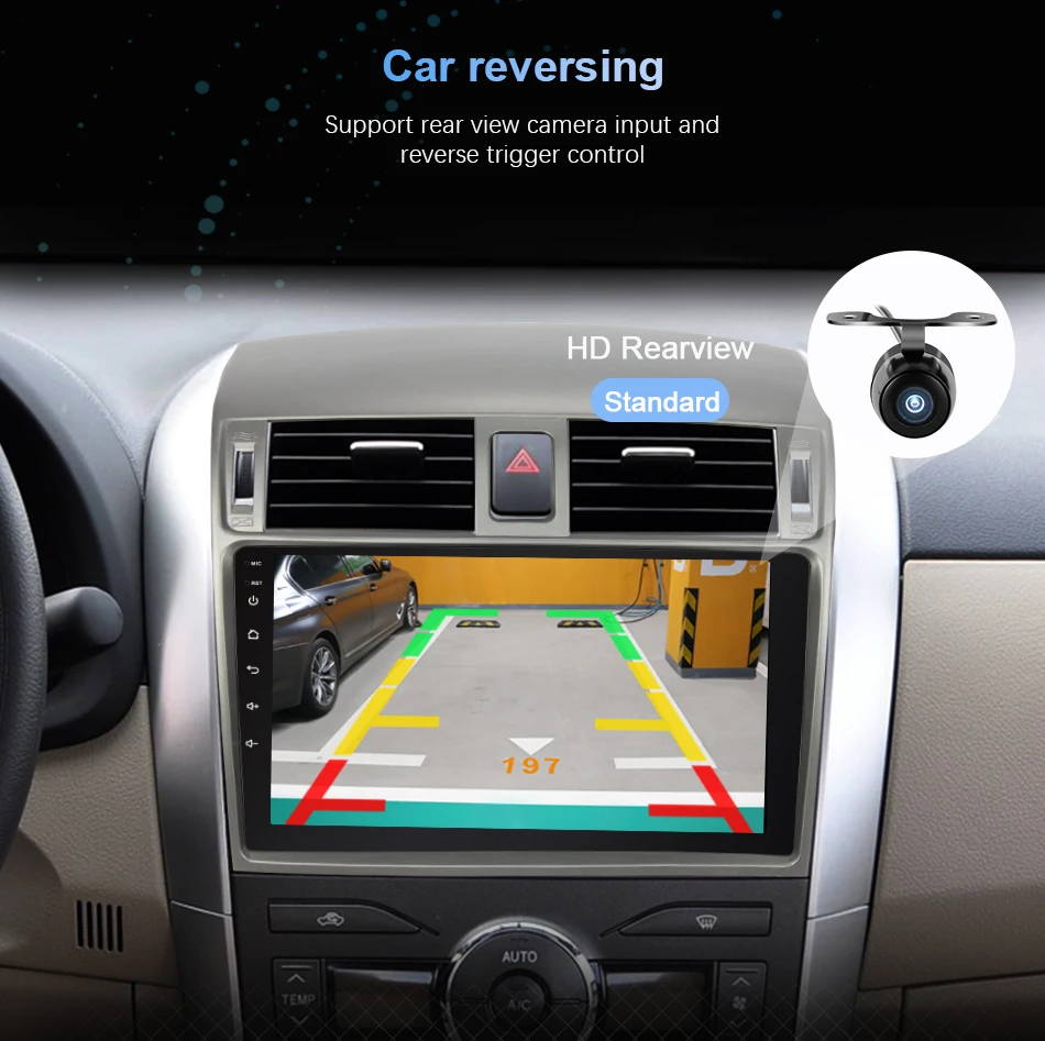 Excellent Eunavi 4G+64G  6 core android 9.0 car dvd for Toyota Corolla E140/150  2007-2011 multimedia car radio gps navi PX6 Radio WIF 19