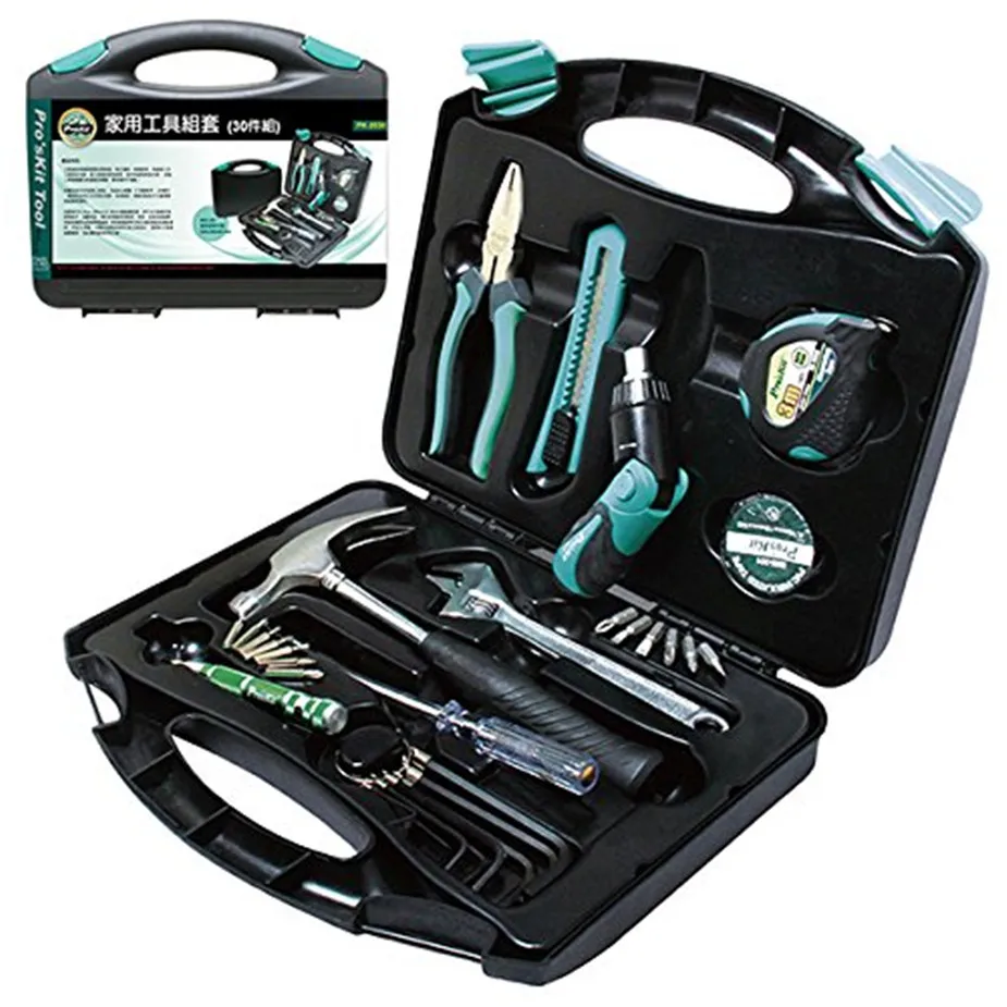 

Origina Pro'skit PK-2030 30PCS General Household Tool Kit Combination Electrician Hand Tool Set Electronic Repair Multi Tool Box