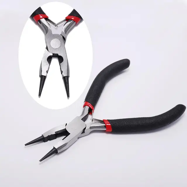 Ferronickel Carbon-Hardened Steel Round Nose End Cutting Jewelry Pliers Tools DIY Equipment Pliers Fit Handcraft Beadwork Repair Round Nose Pliers
