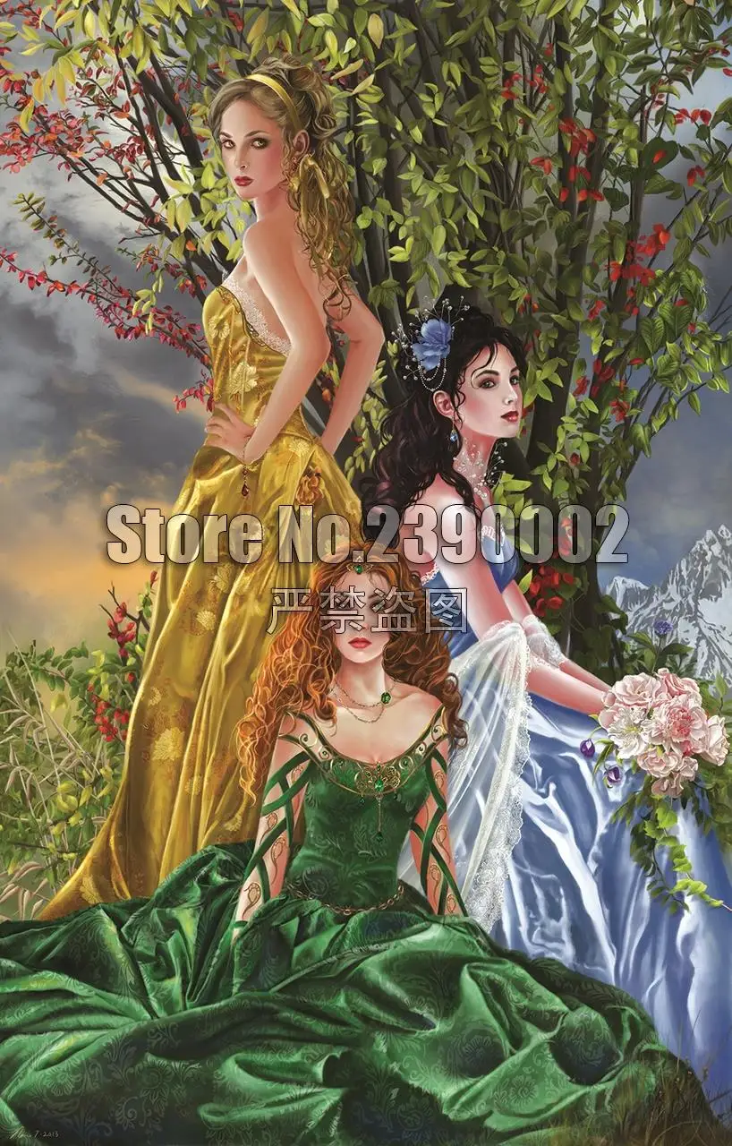 

Cartoon Full DIY 5D Diamond Painting Sisters of Illymar Flowers People Cross Stitch Diamond Embroidery Mosaic Home Decor Gifts