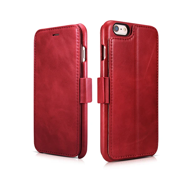 

ICARER Vintage Genuine Leather Case With Photo Frame Card Holder Magnetic Flip Cover Stand Case For iPhone6 6s 4.7inch