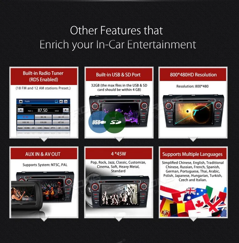 Clearance XTRONS 2 din Car DVD Player 7 inch HD Touch Screen GPS Navigaton Steering Wheel CANbus For Mazda 3 2004 2005 2006 2007 2008 2009 13