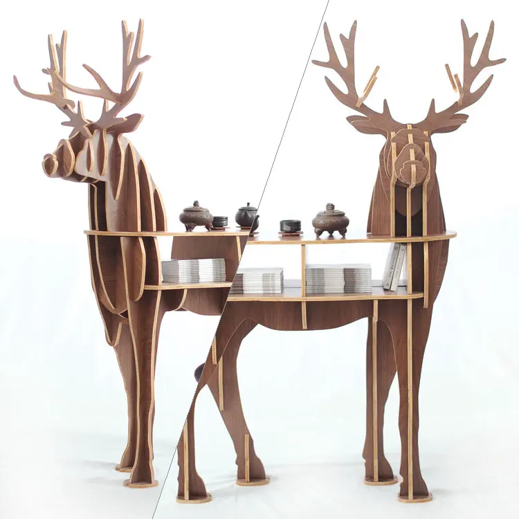 Деревянный олень домашний декор журнальный столик король II Самостоятельная головоломка мебель
