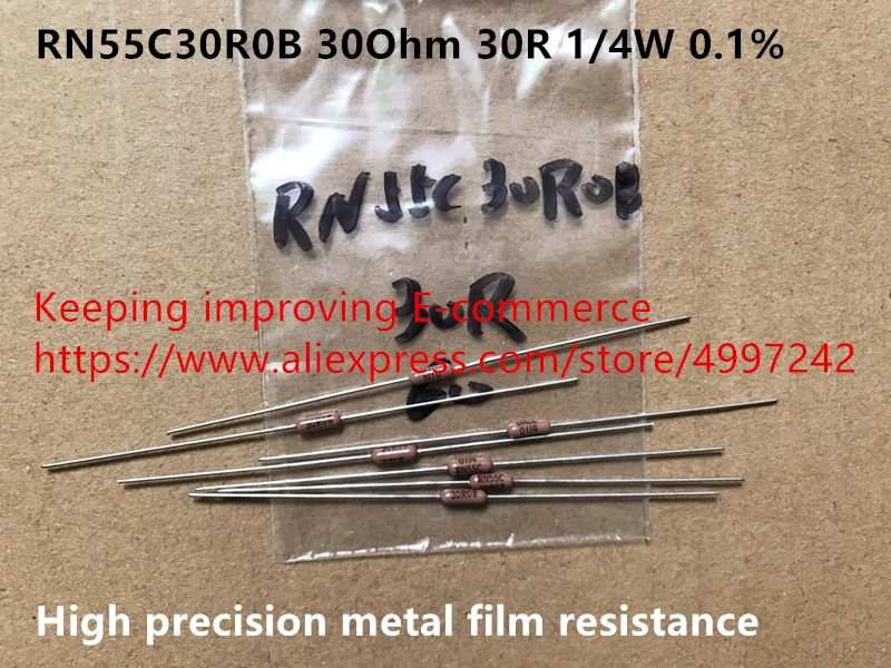 Оригинальный новый 100% RN55C30R0B 30Ohm 30R 1/4W 0.1% высокой точности металлическая пленка