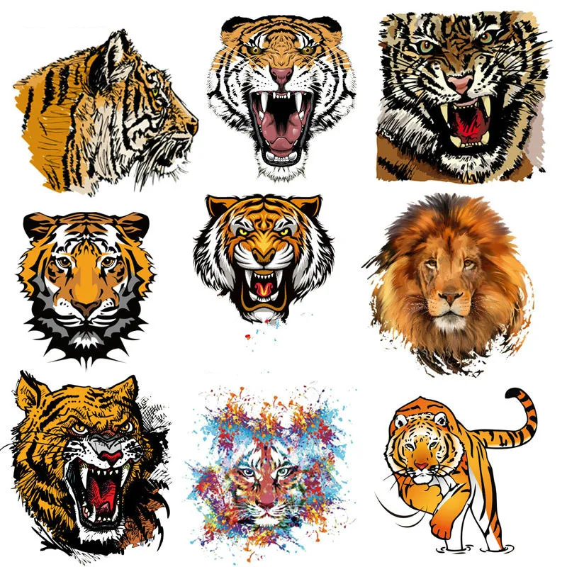 

Ink Style Series Cloth Stickers Over The Tiger Pattern T-shirt Heat Transfer Clothing Backpack Knitted Personality Decoration