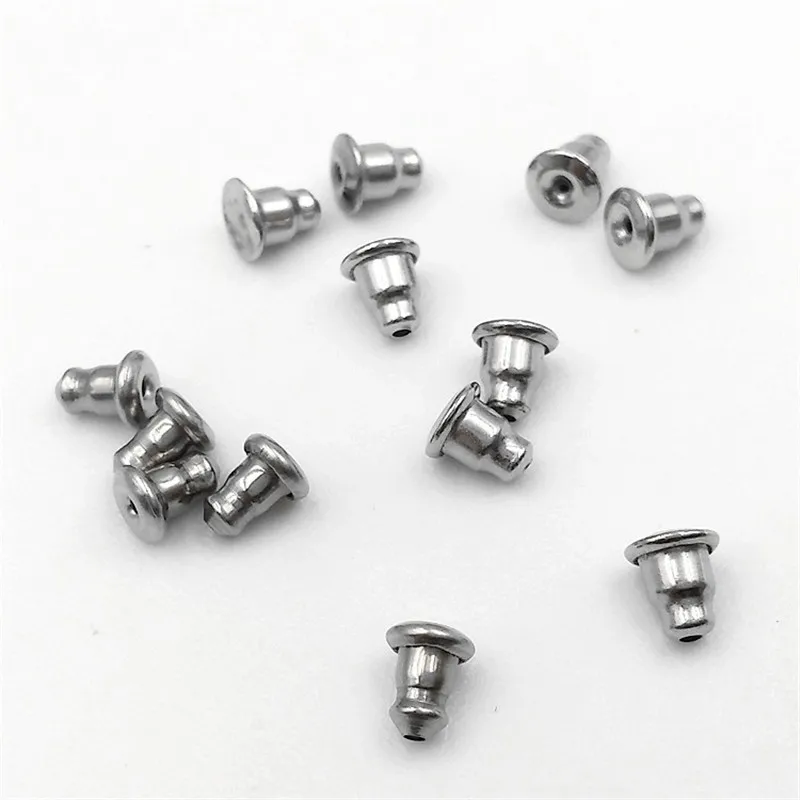 Buy 50PCS 5x6mm Wholesale Stainless Steel Silver Color Plug Earrings Parts Base