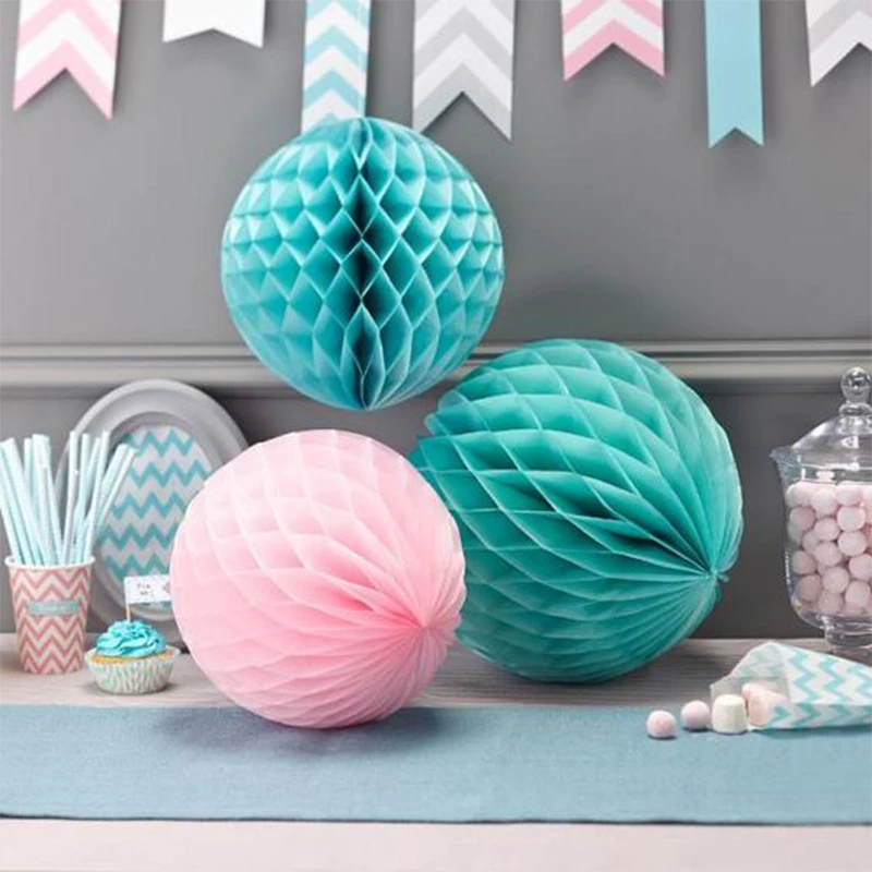 

20pcs 20cm+25cm Honeycomb Flowers Paper Balls Wedding Decoration Fluffy Balls Large Paper Flower Supplies Party Decoration Craft