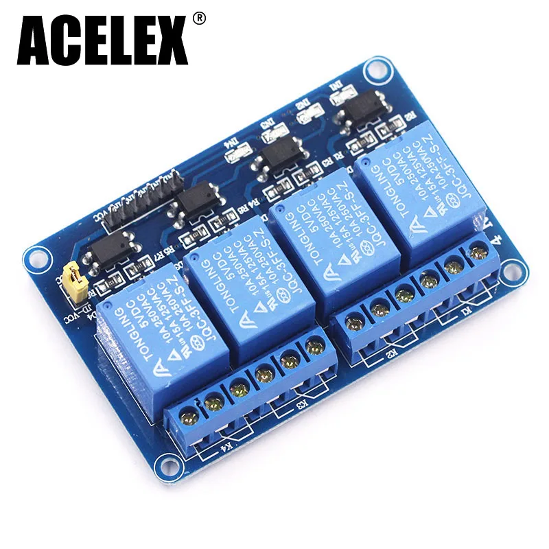 

Free shipping 4 channel relay module 4-channel relay control board with optocoupler 4 road relay expanded version 5 v