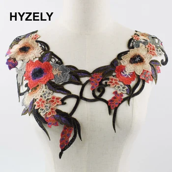 

1pc Embroidery Venise Colorful Rose Flower Lace Collar Fabric, DIY Manual Collar Lace Fabrics For Sewing Collar Crafts NL177