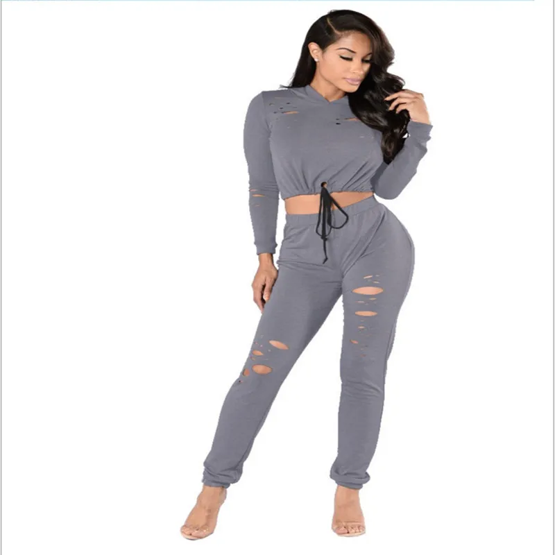 women hollow out Exposed navel suits 2_