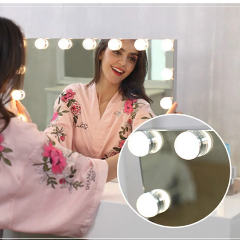 Hollywood Frameless Vanity Mirror with Light Makeup ed s 3Color Cosmetic Adjustable Touch Screen