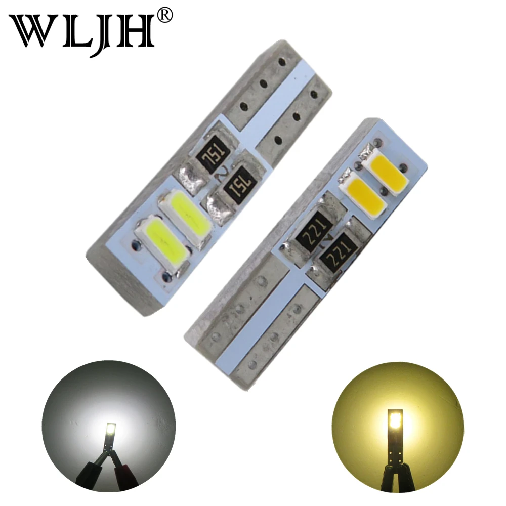 

WLJH 50PCS Canbus T5 LED T4.7 W3W LED Car Auto LED Indicator Gauge Dashboard Car Light Bulb White Warm White Light source 12V