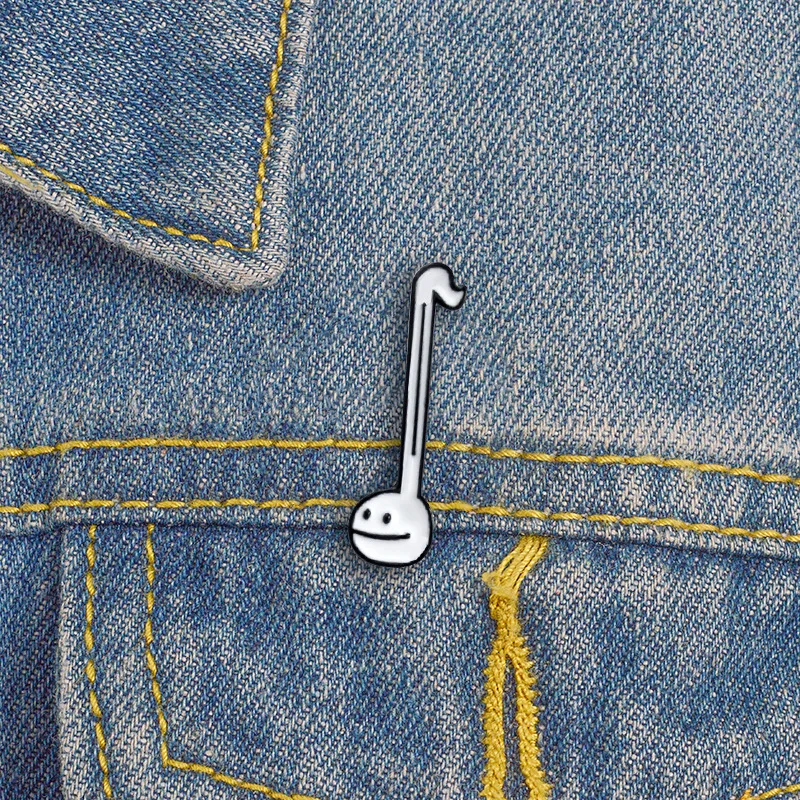 

WEISHUOLI Cartoon Enamel Cute black and white notes vibrating pop brooch drop oil badge Jewelry For Women