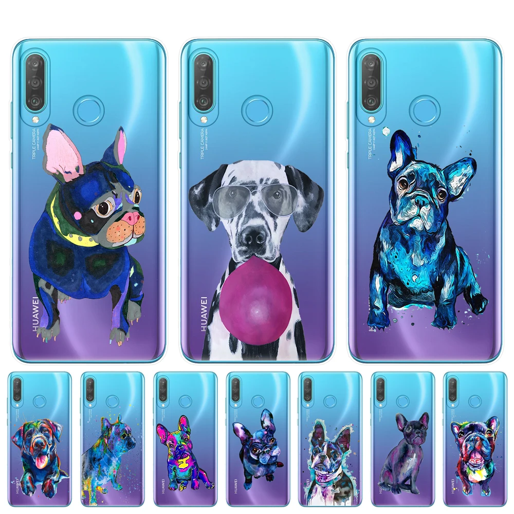 

Dachshund French Bulldog dog TPU Case For Coque Huawei P8 P9 Lite 2017 P10 P20 P30 Honor Mate 10 20 Lite Pro Cover Phone Bags