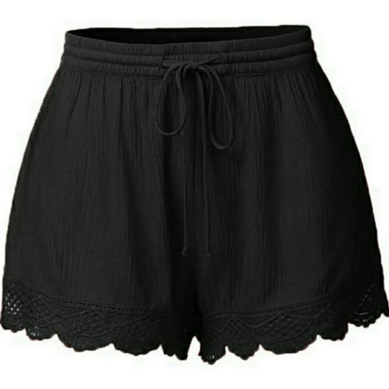 Sexy Drawstring Shorts Women Summer Casual Loose Ladies Elastic Waist