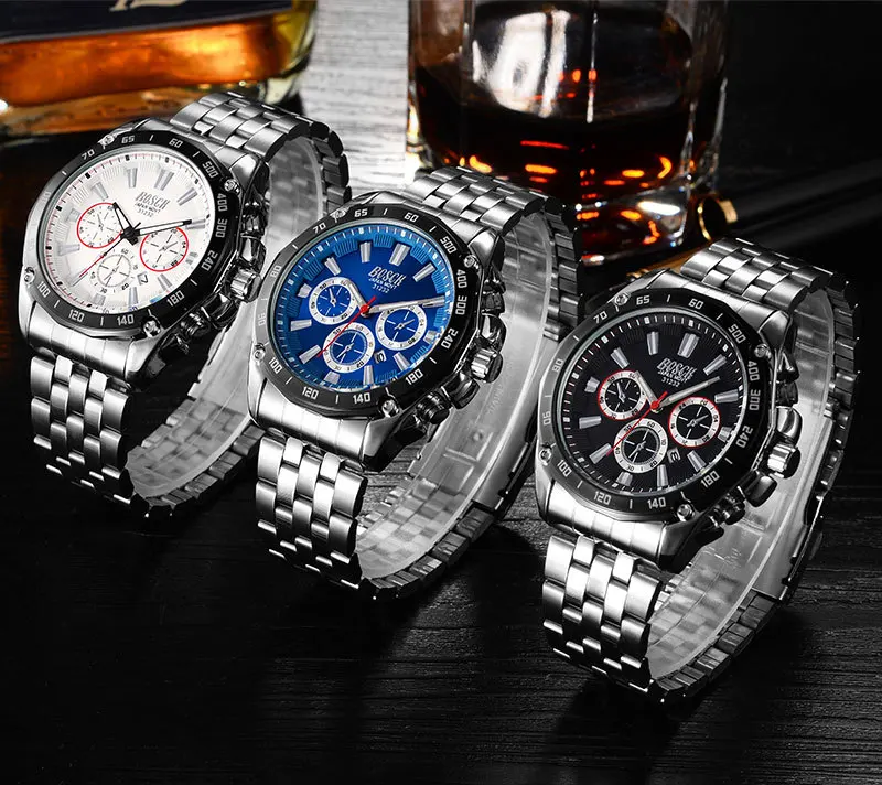 

Watch Men Luxury Stainless Steel Brand Analog Quartz Watches Casual Sport Waterproof Clock Mens Watches