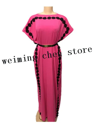 Новая мода хлопок эластичный стиль Дашики известный бренд в полоску embrodiery длинные платья без рукавов для женщин очень большие размеры - Цвет: Розовый