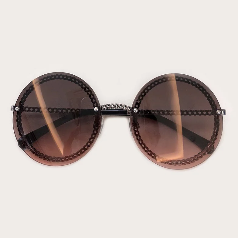 Модные брендовые дизайнерские высококачественные Квадратные Солнцезащитные очки, круглые солнцезащитные очки, женские солнцезащитные очки с оправой из сплава и цепочкой UV400