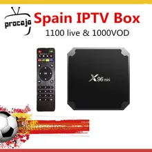 Procaja Испания IP ТВ X96MINI S905W 1G/8G 2G/16G Android 9,0 4K ТВ коробка Испанский Арабский Португалия французский IP ТВ Смарт set top tv Box