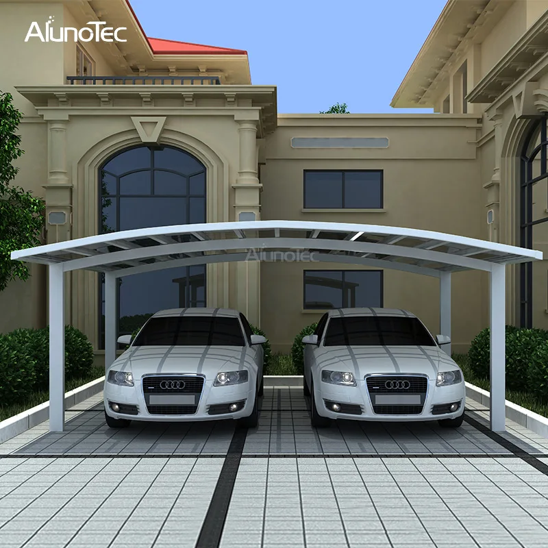 Aluminum Car Shelter Polycarbonated Carport Roof Cover Sized 5.5m length x 6m width x 3m height