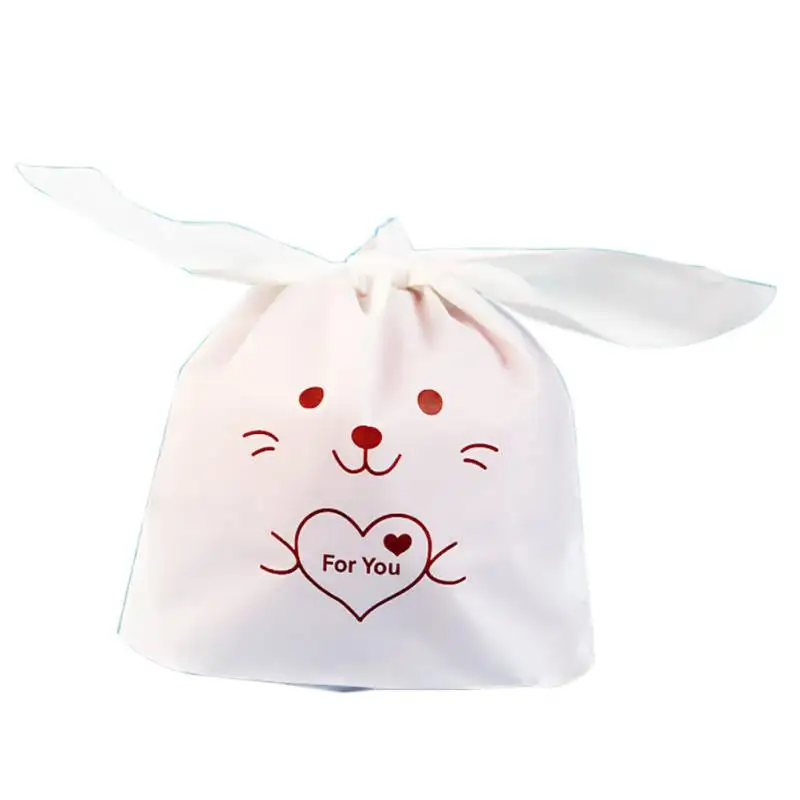 Новинка, 50 шт., подарочные коробки для конфет с мультяшными ушами кролика/панды, печенье на десерт, хлебобулочные изделия, Подарочный подарок, сделай сам, для хранения на свадьбу - Цвет: Лиловый