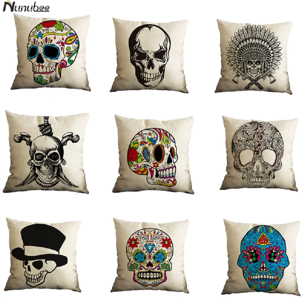 شخصية اللون الجمجمة نمط القطن و الكتان الأزياء عالية الجودة مكتب غرفة المعيشة أريكة سيارة الزخرفية المخدة شخصية اللون الجمجمة نمط القطن و الكتان الأزياء عالية الجودة مكتب غرفة المعيشة أريكة سيارة الزخرفية المخدة