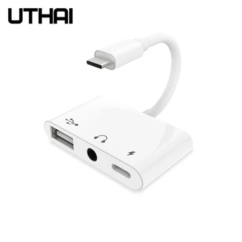 

UTHAI C35 Type-C To 3.5mm Audio USB OTG Adapter USB-C to PD Fast charging Interface Multi Adapter For Macbook Android otg