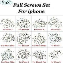 YuXi полный набор винтов Замена для iPhone 5 5S 5C 6g 6 Plus 6S 6S Plus 7 7 plus 8 8plus X Мобильные аксессуары Полный комплект