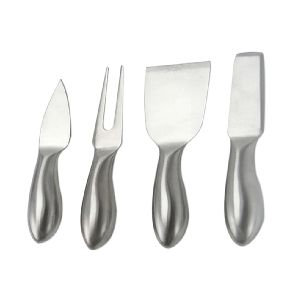 

4Pcs Stainless Steel Cheese Knife Kit Durable Butter Knife Cheese Spreader - Knife + Cheese Fork + Cheese Shovel + Small Cutter