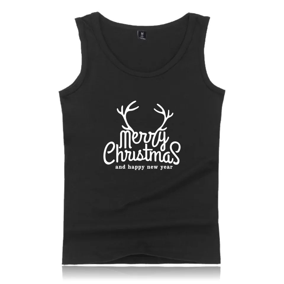 

kpop merry christmas Sleeveless Tank Top Men Summer Funny Mens Bodybuilding Tank Tops Fashion Casual White Vest XXS-4XL fashion