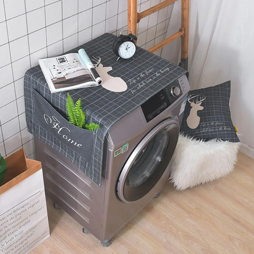 

CHUWUJU Dust Cover Washing Machine Microwave Oven Refrigerator Polyester Faric Flower Dustproof Storage Bags For Home