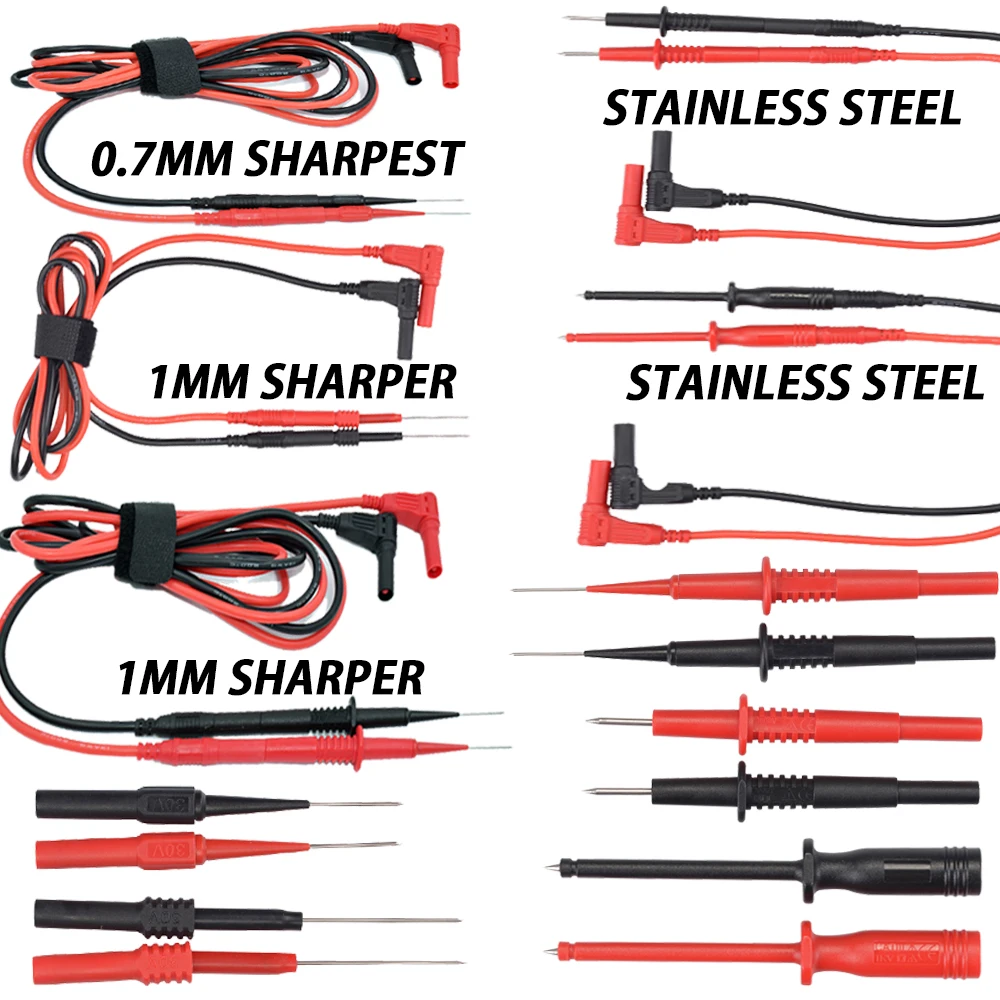 Силиконовый 4 мм электронный набор инструментов для тестирования, задний зонд, Аллигатор, пирсинг, крюк, мультиметр, тестовый набор, аксессуары с коробкой