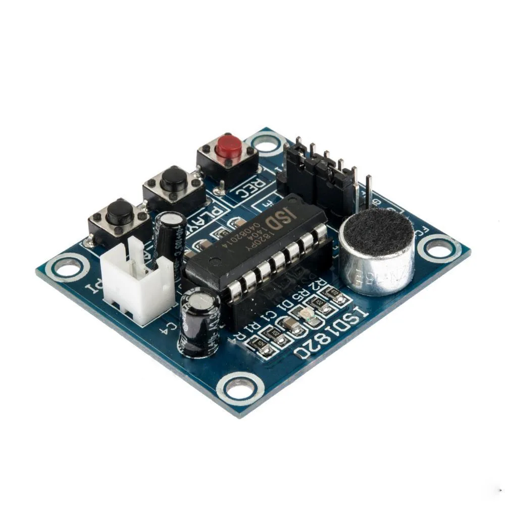10 Piezas Isd1820 Sonido Voz de Grabación reproducción Con Micrófono Sonido Audio Micrófono