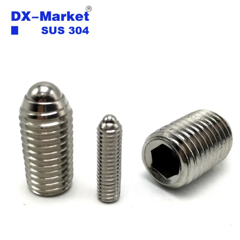 m10*16 30mm , m10 ball point Spring screws , 304 Stainless Steel hex