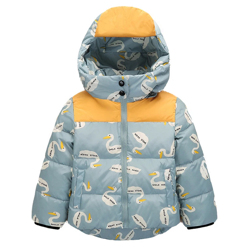 

2016 New 2-10T children down & parkas fashion winter kids clothing for boys & girls swan style warm boys hooded outerwear coats