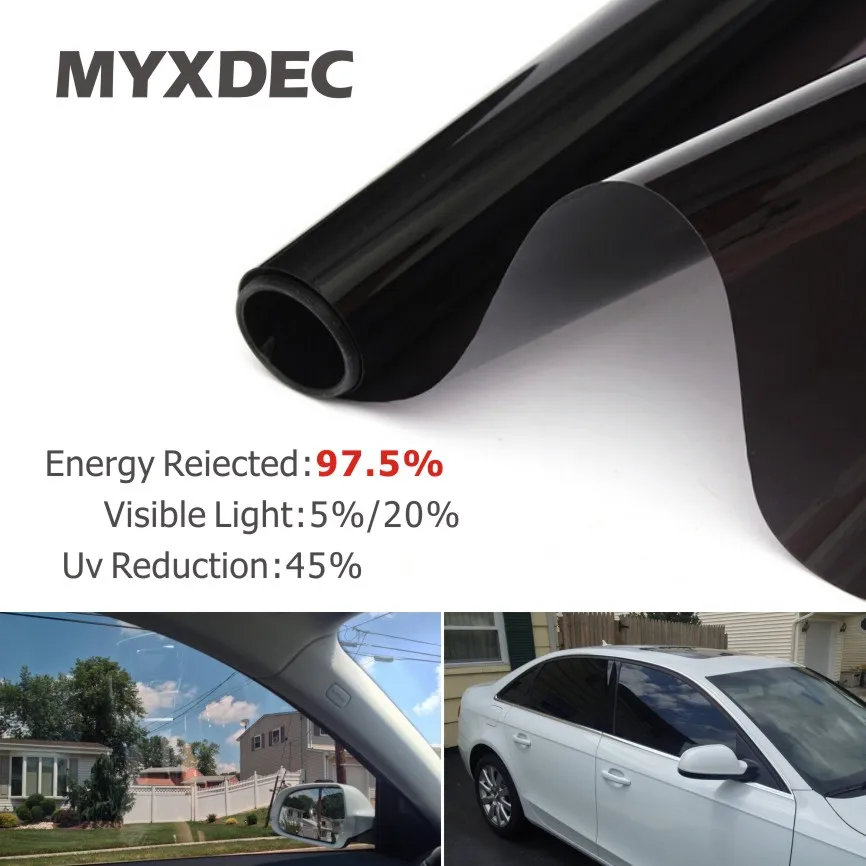 50x300cm VLT 5/20 Car Side Window Black Tint Film Glass Auto House