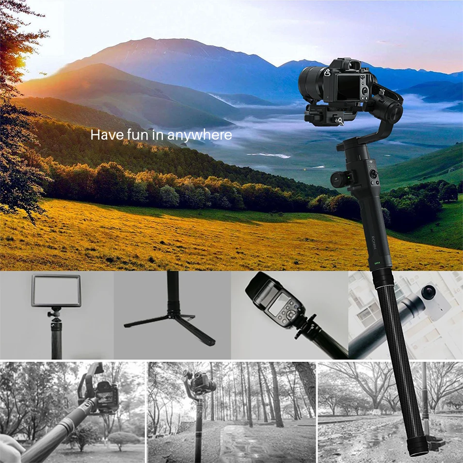 DJI Ronin S удлинительная штанга из углеродного волокна для Feiyu G6 plus AK2000 Zhiyun Crane 2 3 Weebill Lab телескопическая ручная штанга