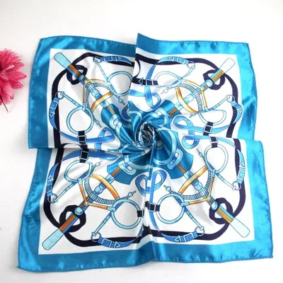 50*50 элегантный весенний шелковый шарф с принтом женские Дамские шарфы Профессиональные маленькие квадраты роскошный дизайн атласный шарф FJ019 - Цвет: 28